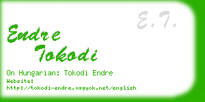endre tokodi business card